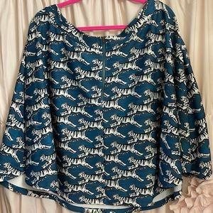 Jete Teal Tiger Print Skirt